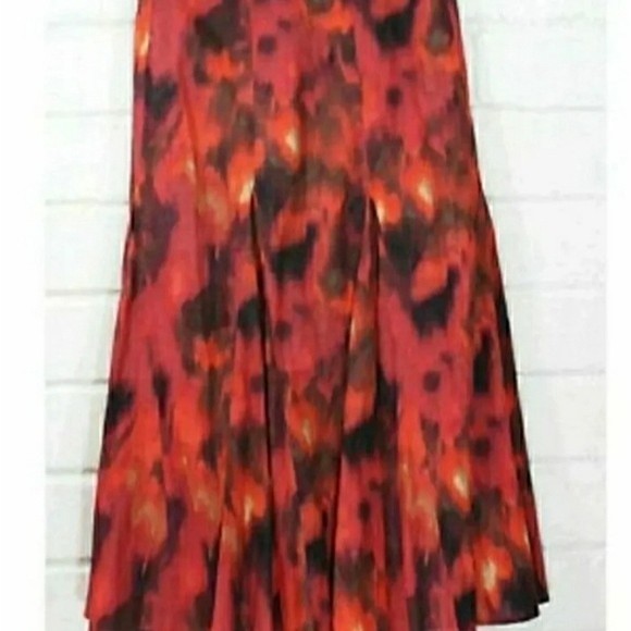 COLDWATER CREEK SKIRT ORANGE BURNT BROWN FIT FLARE XL PETITE WOMEN XL P NWT - Picture 3 of 4